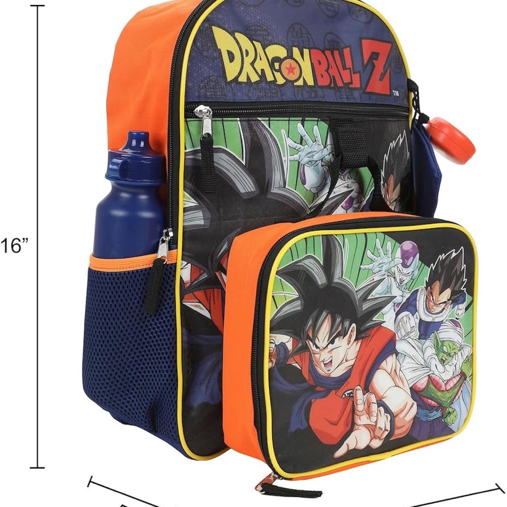 Kids Backpack with Lunchbox - Orange and Black